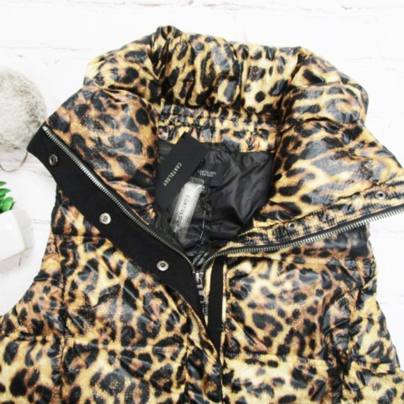 Super Cute Coatology Leopard Skin Packable Puffer Vest - Picture 2 of 13